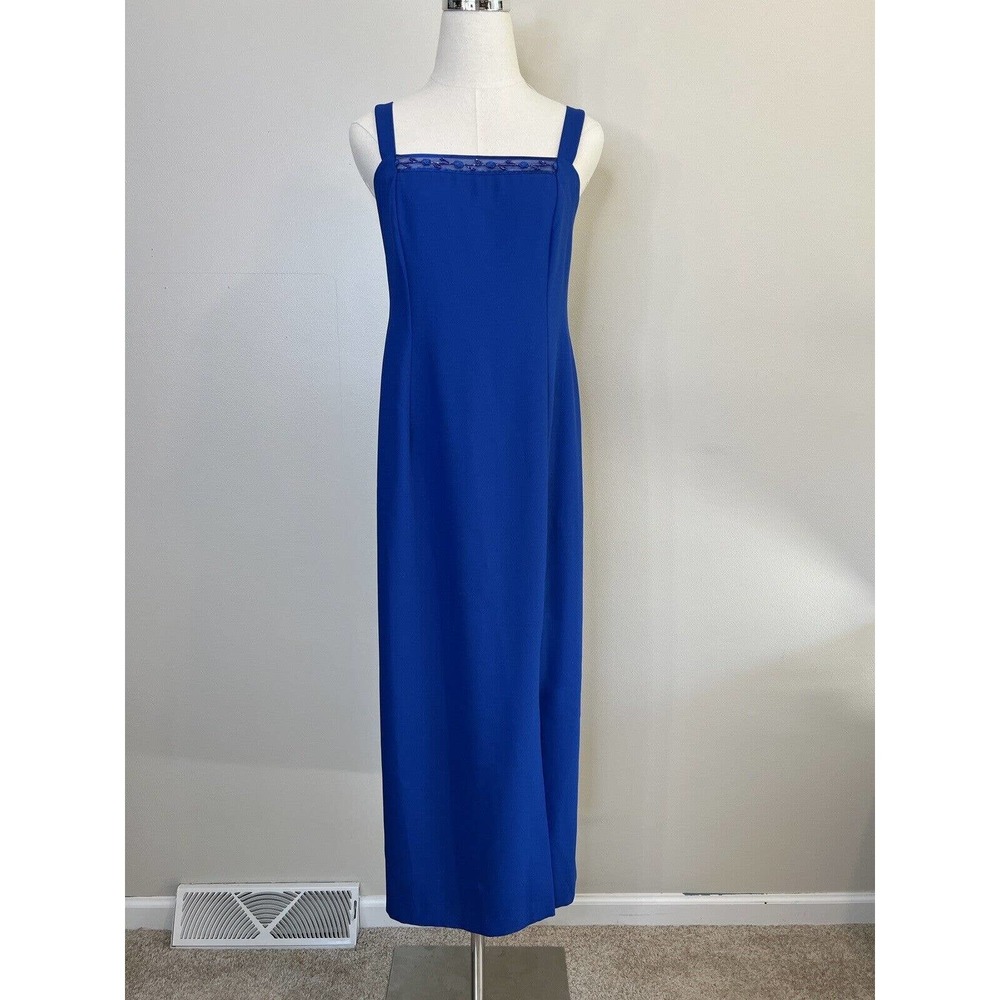1990s Vintage J. R. Nites Blue Dress 1980s Vintage Blue Formal Evening Gown